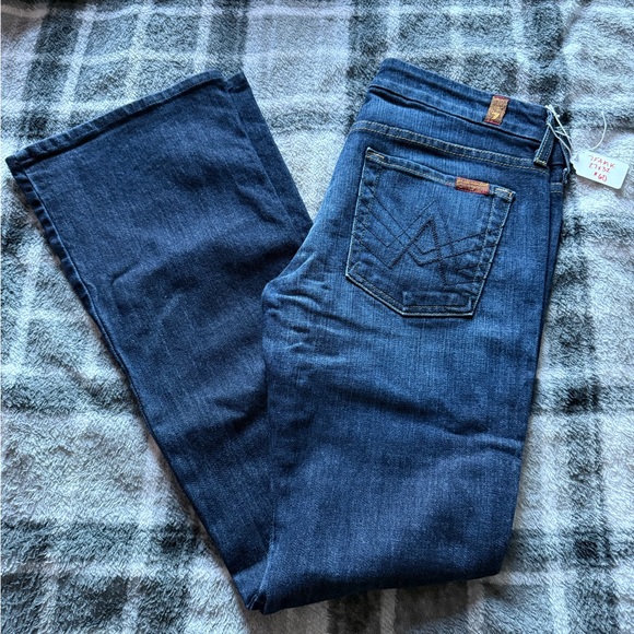 7 For All Mankind Dark Blue Flare Jeans - Picture 1 of 1